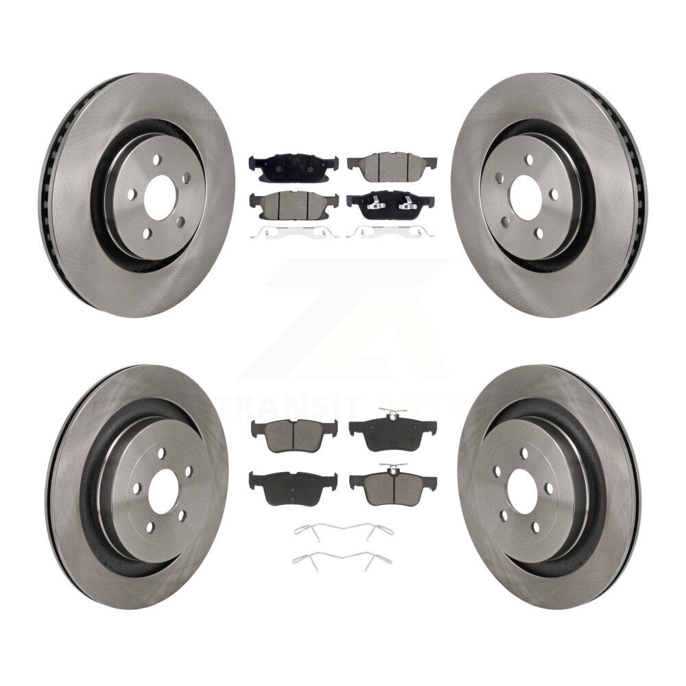 Front Rear Disc Brake Rotors Ceramic Pad Kit For 2019 Ford Edge With Red Painted Calipers K8C-103606