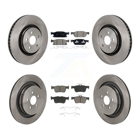 Front Rear Disc Brake Rotors Ceramic Pad Kit For 2019 Ford Edge With Red Painted Calipers K8C-103606