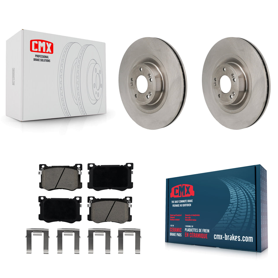 Front Disc Brake Rotors And Ceramic Pads Kit For Hyundai Genesis G80 5.0L K8C-103691