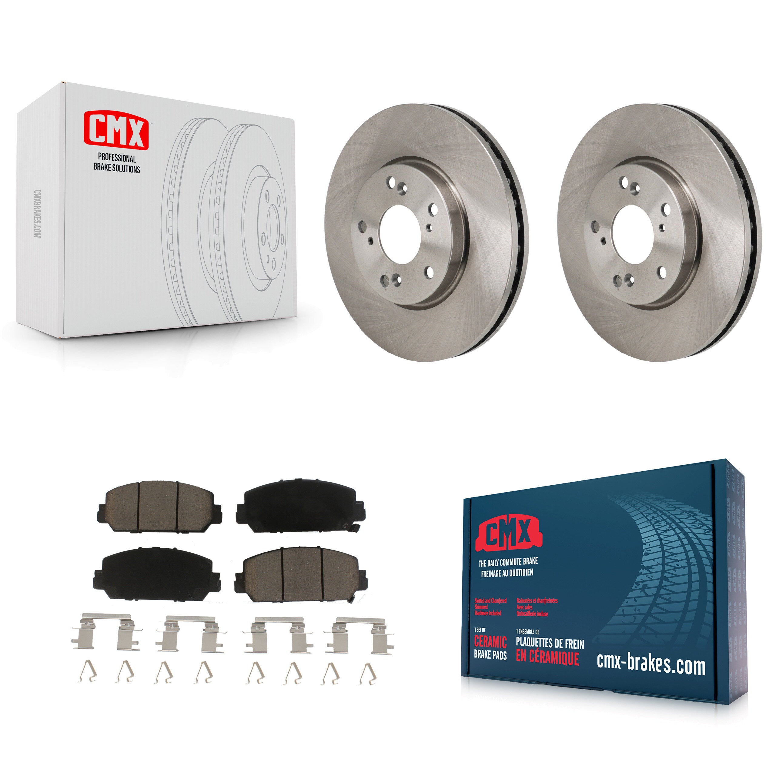 Front Disc Brake Rotors And Ceramic Pads Kit For 2017-2021 Honda Clarity K8C-103693