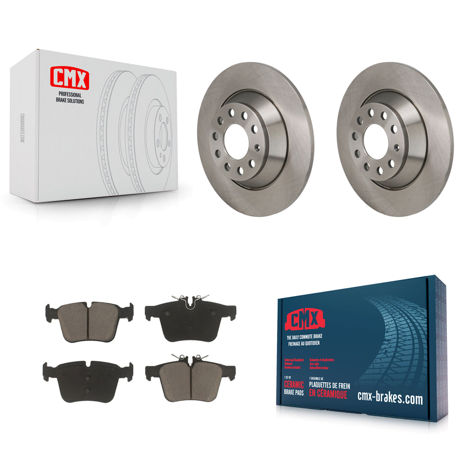 Rear Disc Brake Rotors And Ceramic Pads Kit For Mercedes-Benz C300 Without Sport Package K8C-103724