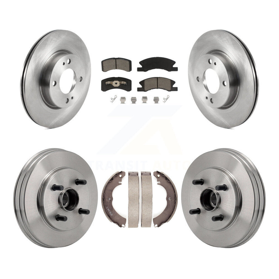 Front Rear Brake Rotor Ceramic Pad Drum Kit For Mitsubishi Mirage G4 With 1 Mounting Hole K8C-103765