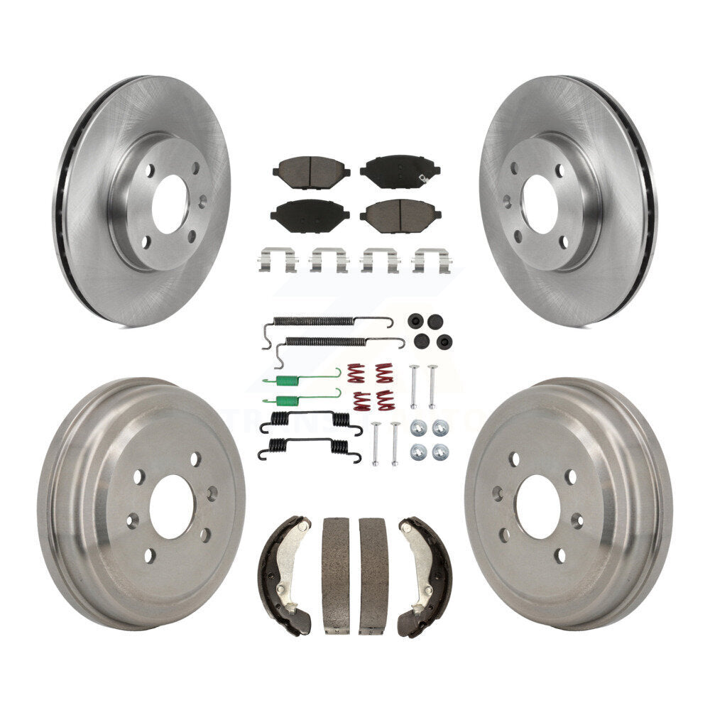 Front Rear Disc Brake Rotors Ceramic Pad And Drum Kit (7Pc) For 2016-2021 Chevrolet Spark K8C-103767
