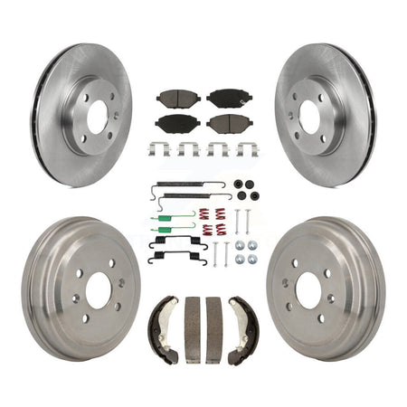 Front Rear Disc Brake Rotors Ceramic Pad And Drum Kit (7Pc) For 2016-2021 Chevrolet Spark K8C-103767