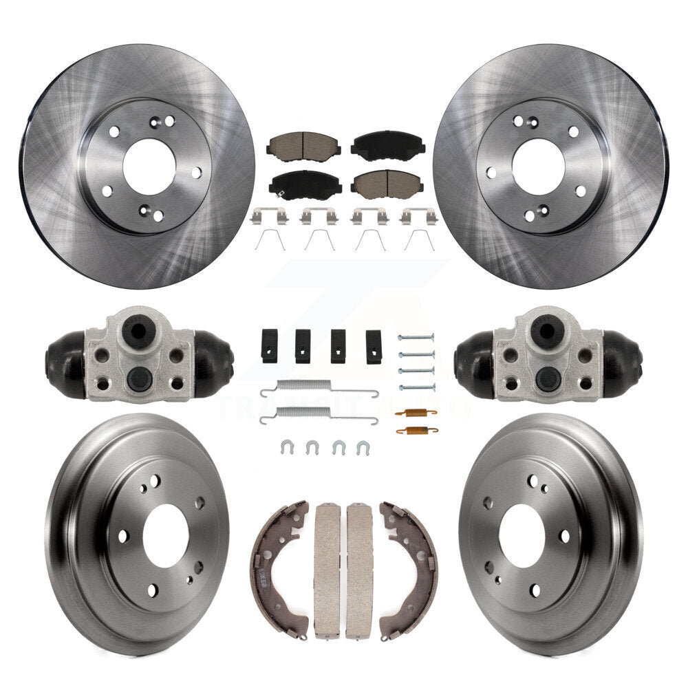 Front Rear Disc Brake Rotors Ceramic Pads And Drum Kit (9Pc) For Honda Civic K8C-103772
