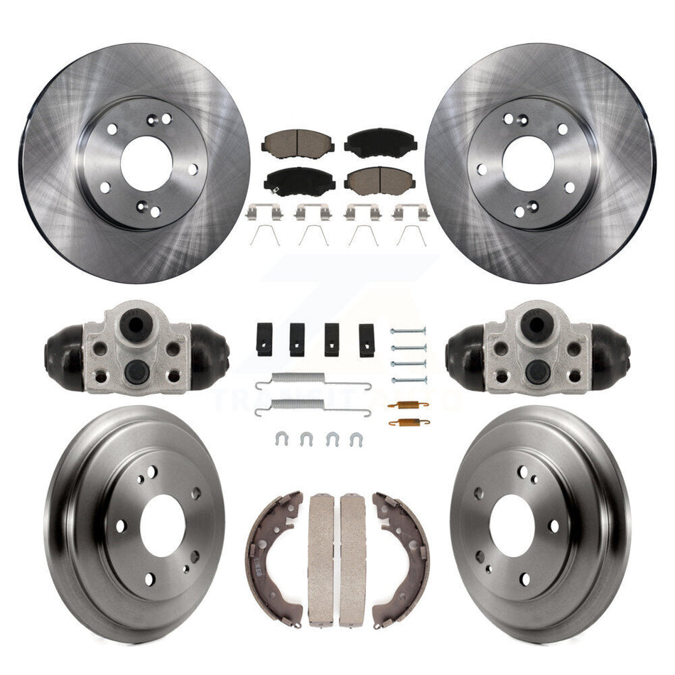 Front Rear Disc Brake Rotors Ceramic Pads And Drum Kit (9Pc) For Honda Civic K8C-103772