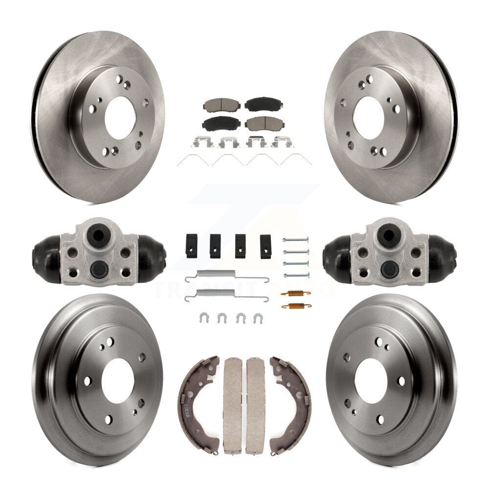 Front Rear Disc Brake Rotors Ceramic Pads And Drum Kit (9Pc) For Honda Civic K8C-103773