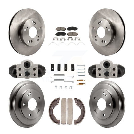 Front Rear Disc Brake Rotors Ceramic Pads And Drum Kit (9Pc) For Honda Civic K8C-103773