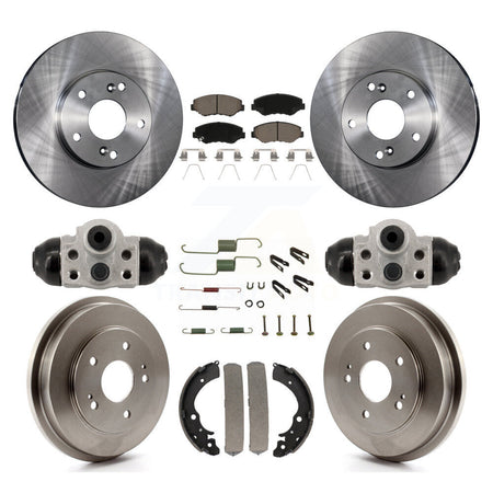 Front Rear Disc Brake Rotors Ceramic Pads And Drum Kit (9Pc) For Honda Fit K8C-103775