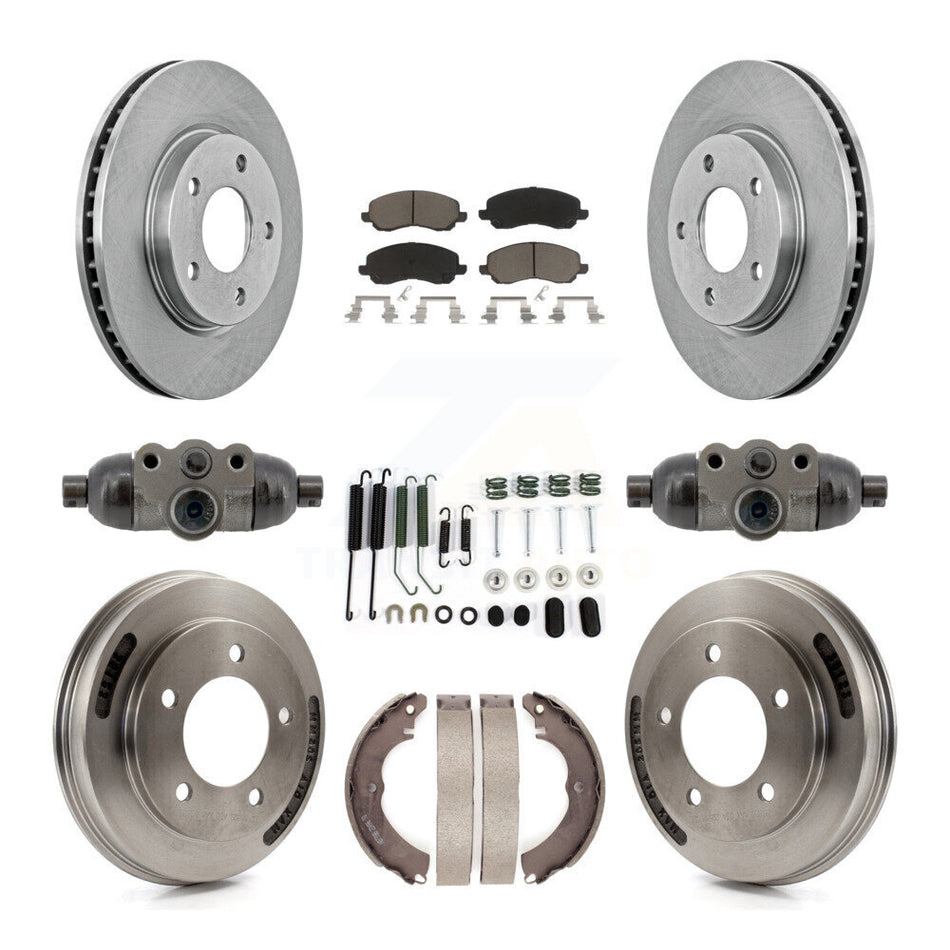 Front Rear Disc Brake Rotors Ceramic Pads And Drum Kit (9Pc) For Mitsubishi Lancer K8C-103778