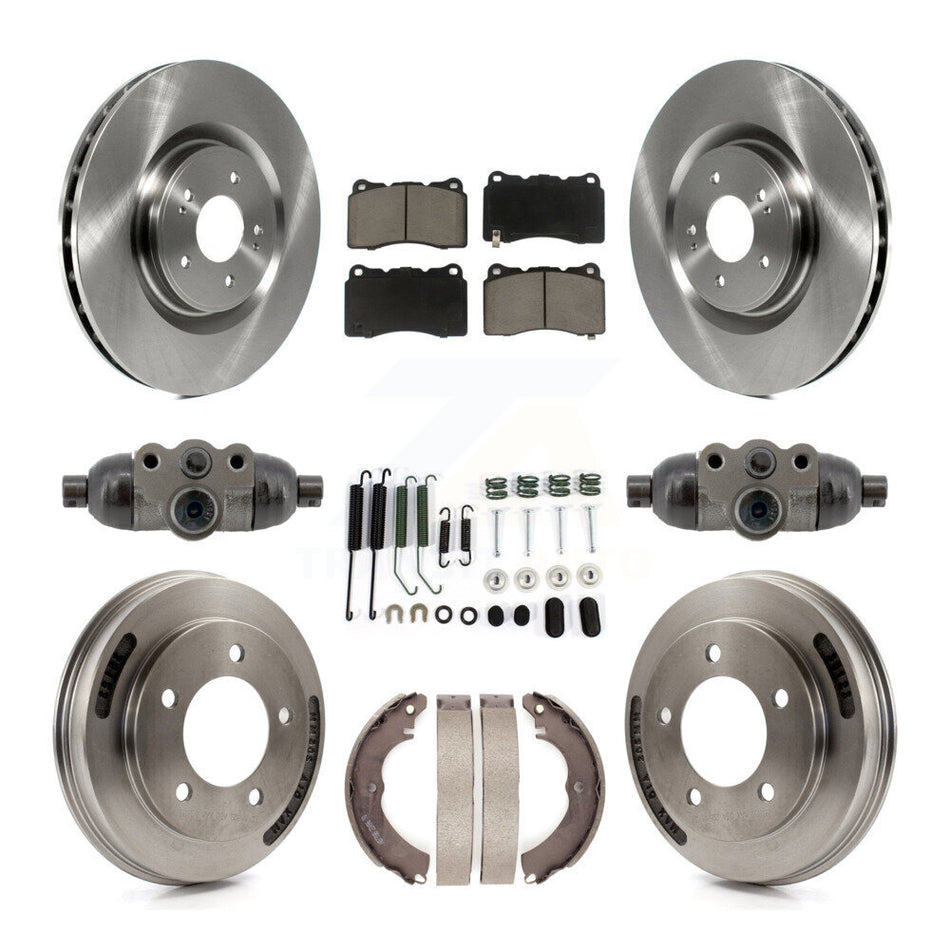 Front Rear Disc Brake Rotors Ceramic Pads And Drum Kit (9Pc) For Mitsubishi Lancer K8C-103779