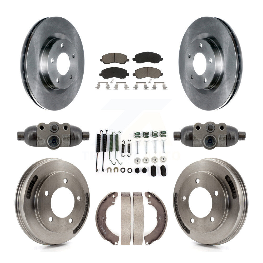 Front Rear Disc Brake Rotor Ceramic Pad And Drum Kit (9Pc) For 2008 Mitsubishi Lancer GTS K8C-103780