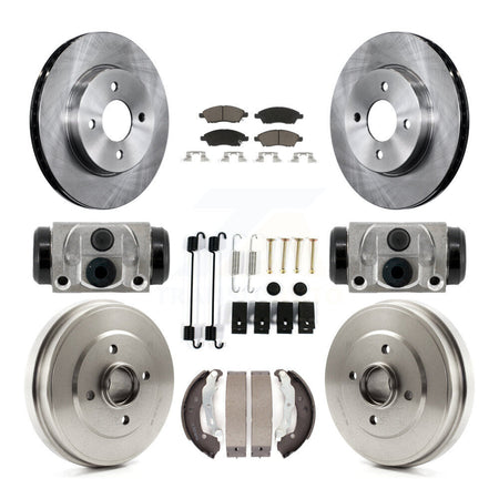 Front Rear Disc Brake Rotors Ceramic Pads And Drum Kit (9Pc) For Nissan Micra Versa Note K8C-103781