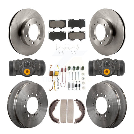 Front Rear Brake Rotor Ceramic Pad And Drum Kit (9Pc) For Toyota Tacoma With 6 Lug Wheels K8C-103782
