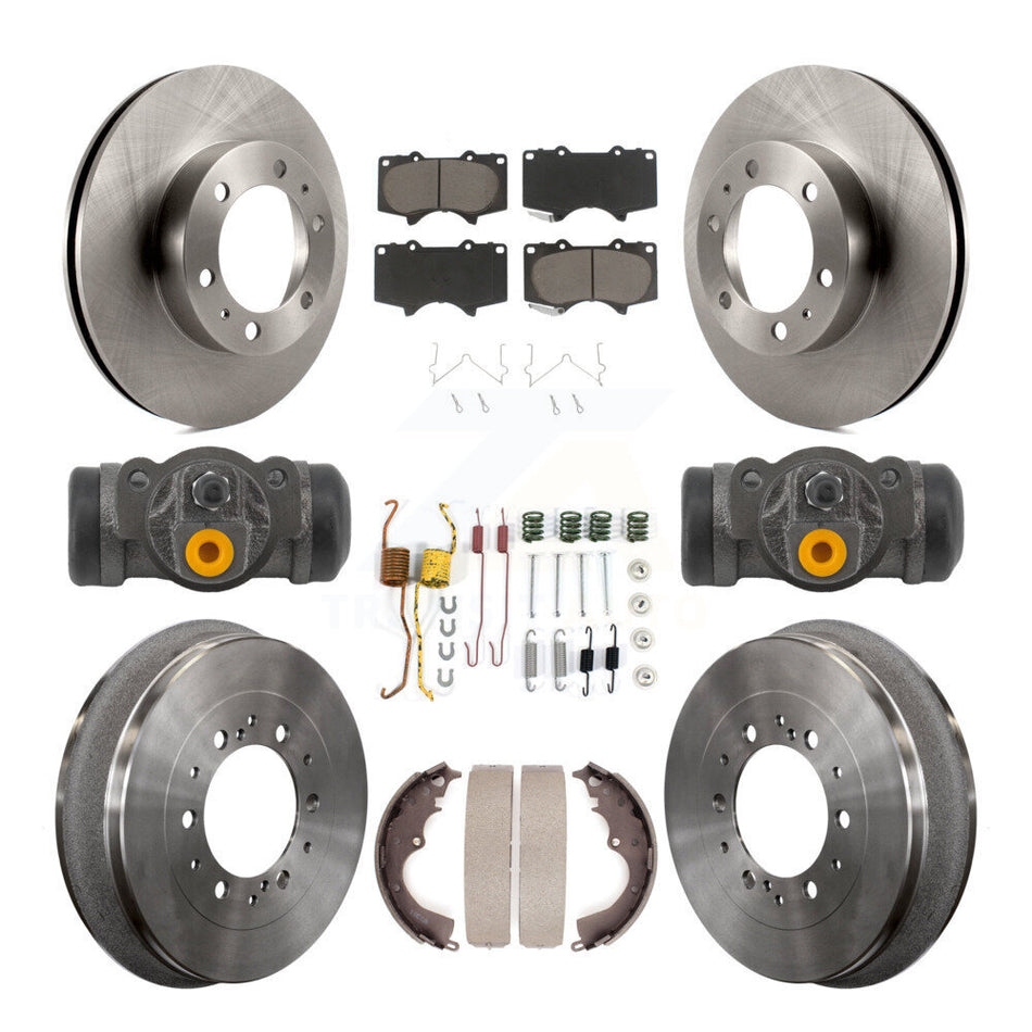 Front Rear Brake Rotor Ceramic Pad And Drum Kit (9Pc) For Toyota Tacoma With 6 Lug Wheels K8C-103782