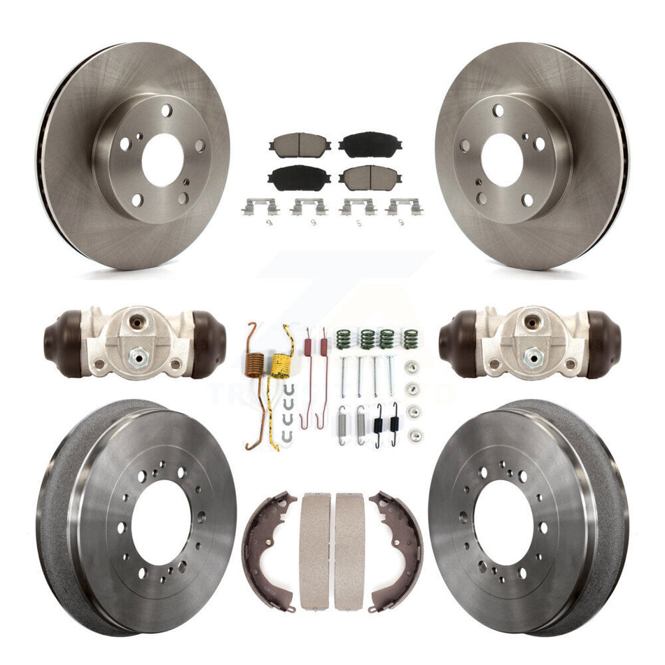 Front Rear Brake Rotor Ceramic Pad Drum Kit (9Pc) For Toyota Tacoma 4WD With 5 Lug Wheels K8C-103783
