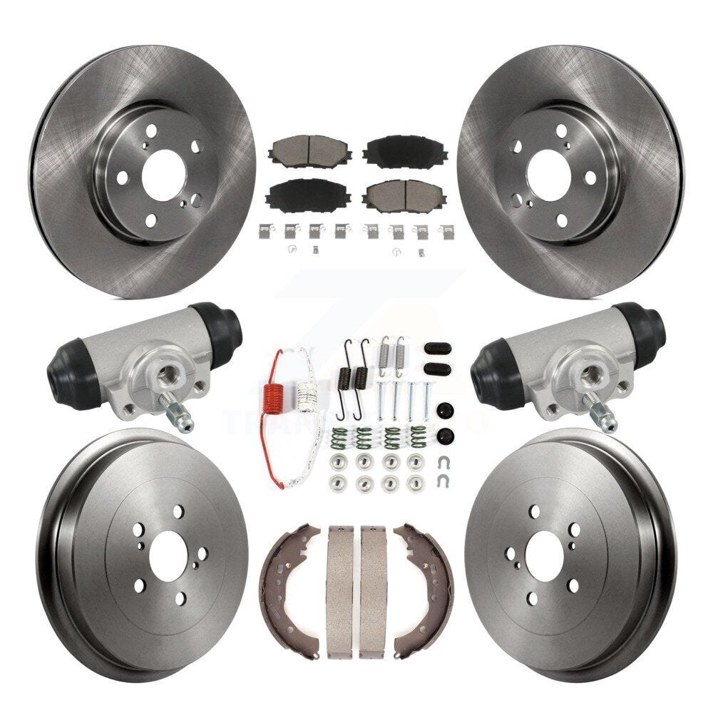 Front Rear Disc Brake Rotors Ceramic Pads And Drum Kit (9Pc) For Toyota Corolla K8C-103789