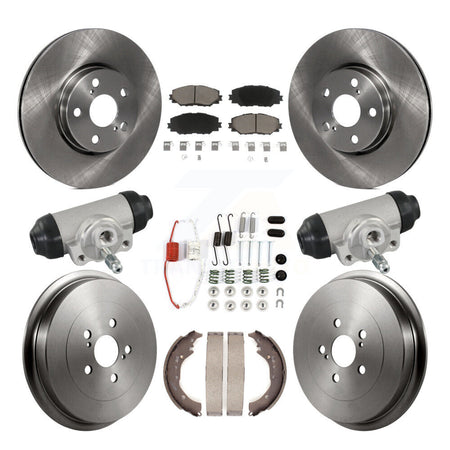Front Rear Disc Brake Rotors Ceramic Pads And Drum Kit (9Pc) For Toyota Corolla K8C-103789