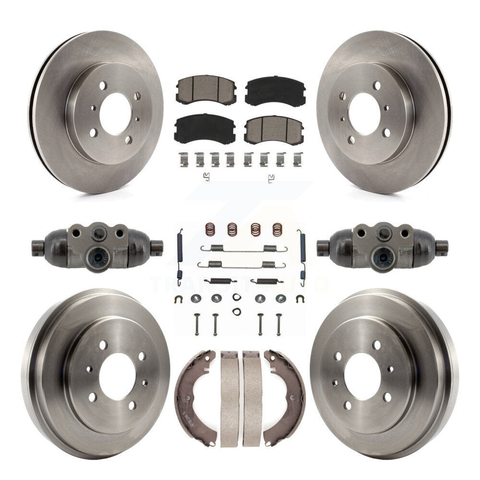 Front Rear Disc Brake Rotors Ceramic Pads And Drum Kit (9Pc) For Mitsubishi Lancer K8C-103790