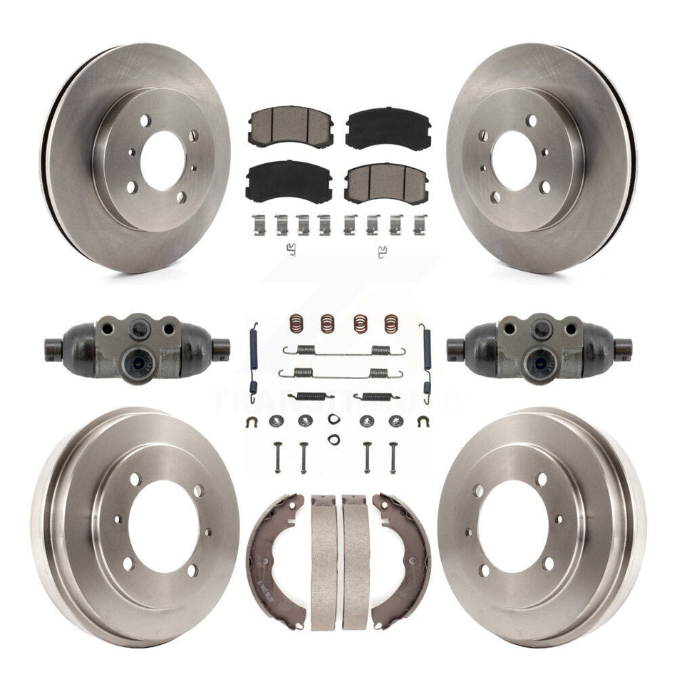 Front Rear Disc Brake Rotors Ceramic Pads And Drum Kit (9Pc) For Mitsubishi Lancer ES K8C-103791