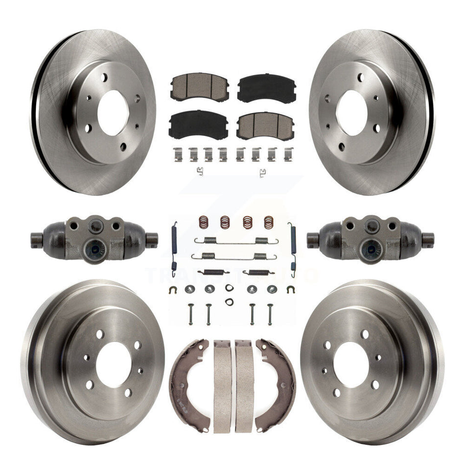 Front Rear Disc Brake Rotors Ceramic Pads And Drum Kit (9Pc) For Mitsubishi Lancer K8C-103792