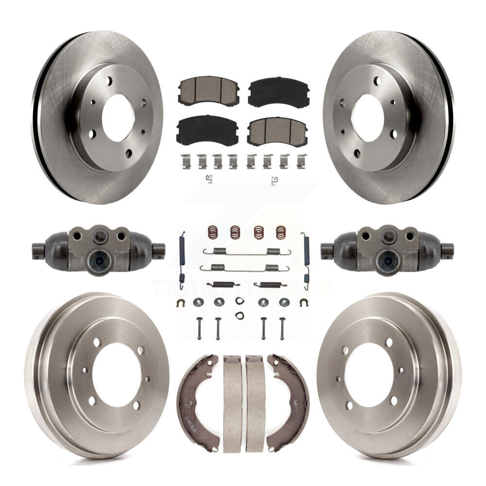 Front Rear Disc Brake Rotors Ceramic Pads And Drum Kit (9Pc) For Mitsubishi Lancer K8C-103793
