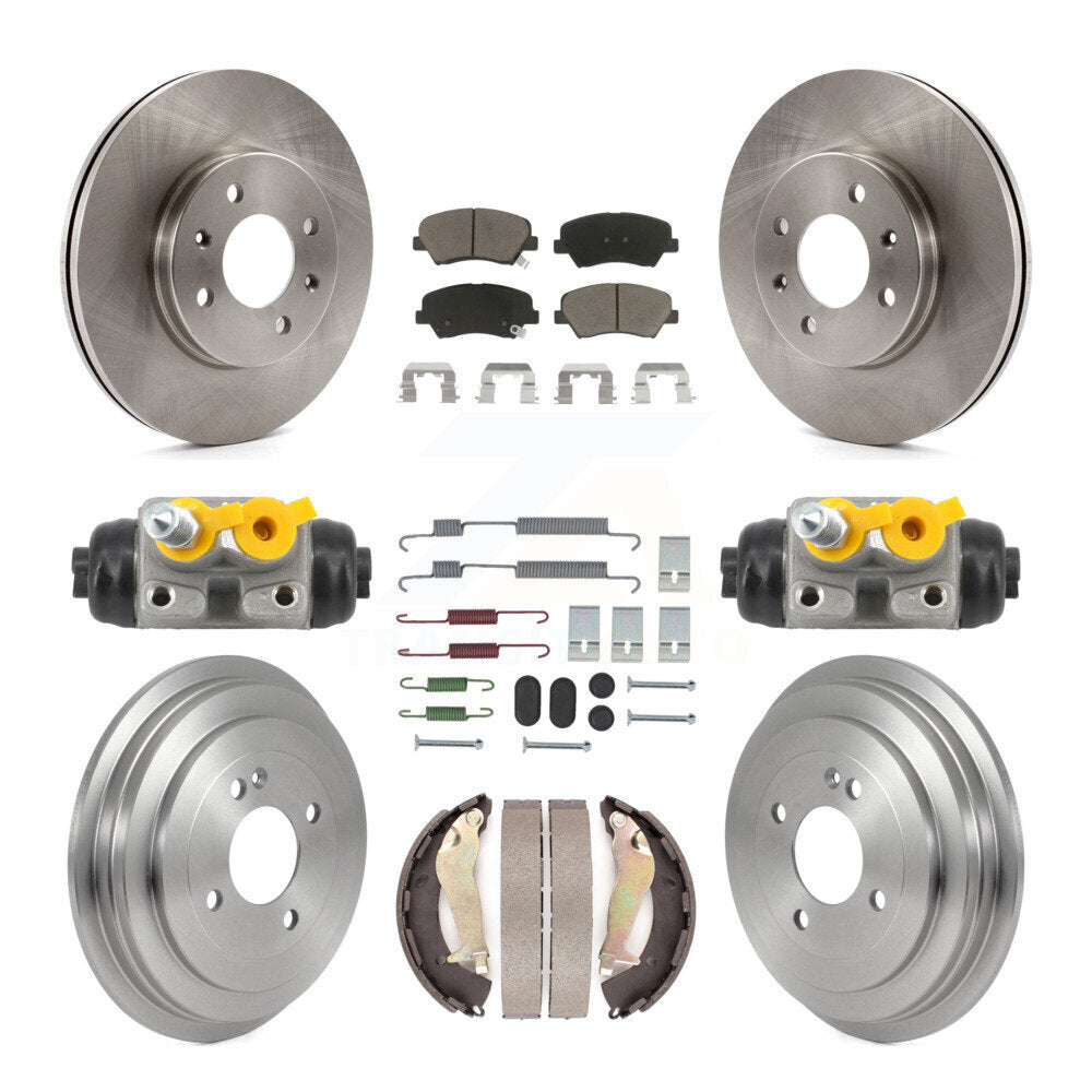 Front Rear Disc Brake Rotors Ceramic Pads And Drum Kit (9Pc) For 2012-2017 Hyundai Accent K8C-103794