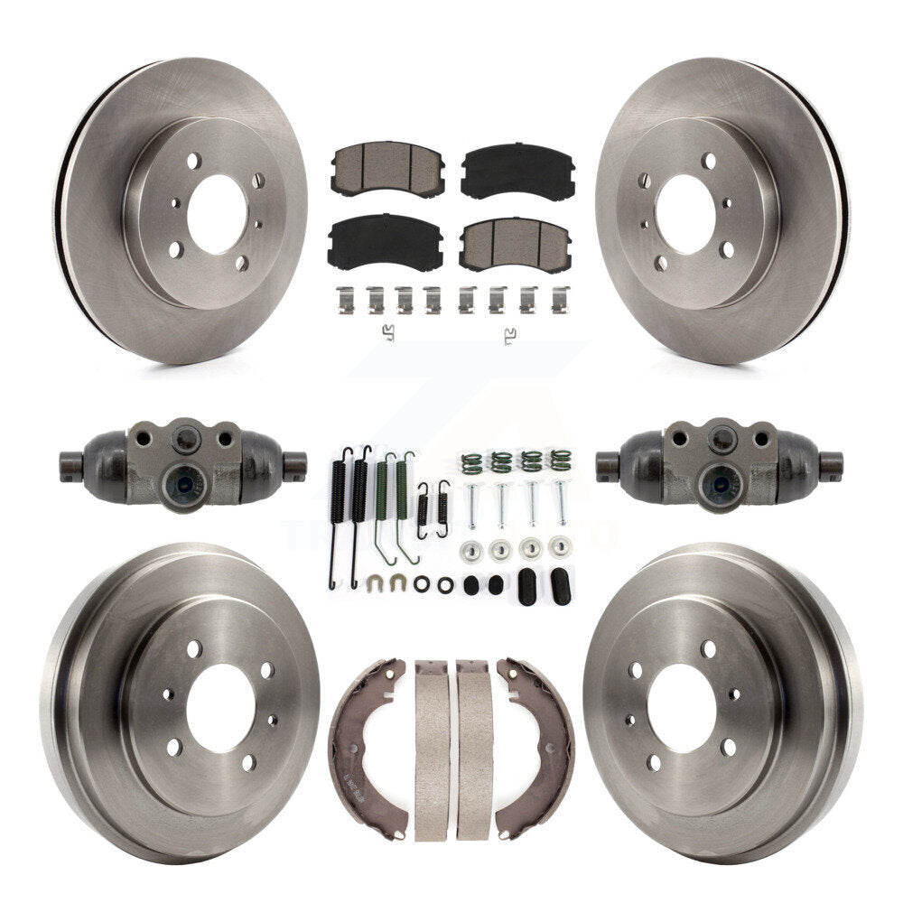 Front Rear Brake Rotor Ceramic Pad & Drum Kit (9Pc) For 2007 Mitsubishi Lancer LS Diamond K8C-103795