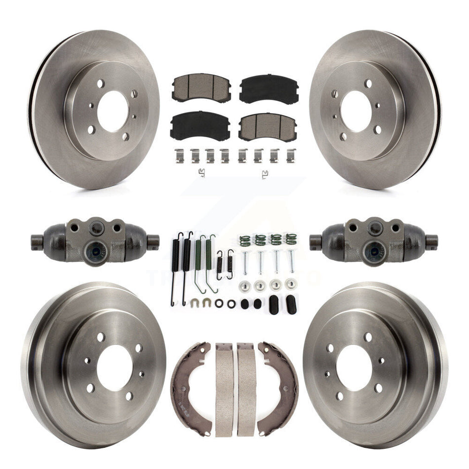 Front Rear Brake Rotor Ceramic Pad & Drum Kit (9Pc) For 2007 Mitsubishi Lancer LS Diamond K8C-103795