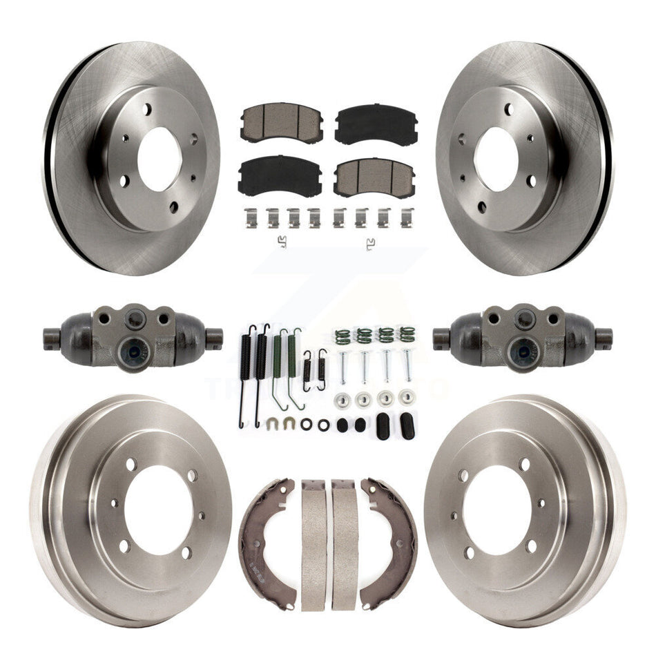 Front Rear Brake Rotor Ceramic Pad & Drum Kit (9Pc) For 2007 Mitsubishi Lancer LS Diamond K8C-103796