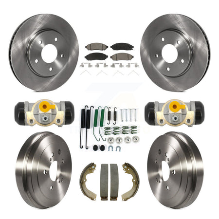 Front Rear Brake Rotor Ceramic Pad Drum Kit (9Pc) For Nissan NV200 Chevrolet City Express K8C-103797