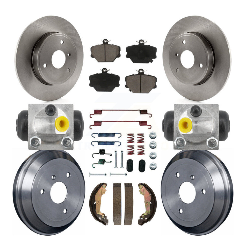 Front Rear Disc Brake Rotors Ceramic Pads And Drum Kit (9Pc) For Smart Fortwo K8C-103798