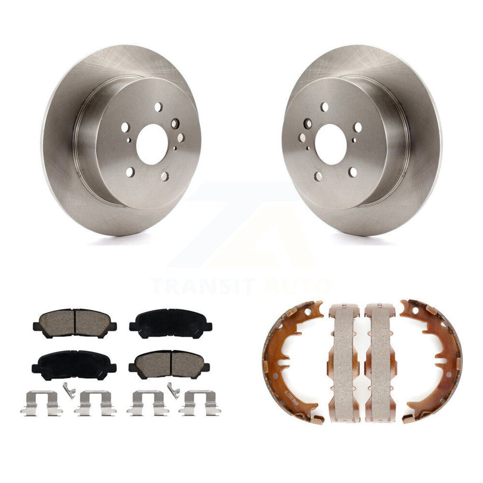 Rear Disc Rotors Ceramic Pads And Parking Brake Shoes Kit For 2008-2013 Toyota Highlander K8C-103824
