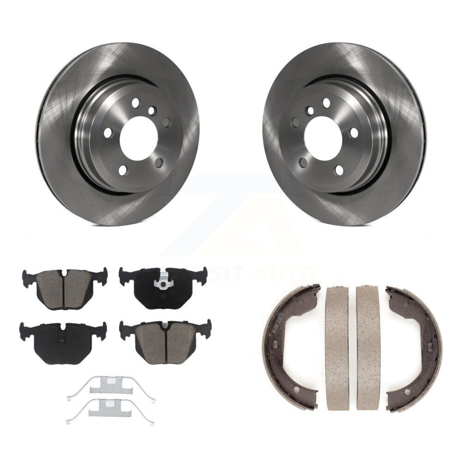 Rear Disc Rotors Ceramic Pads And Parking Brake Shoes Kit For 2004-2010 BMW X3 K8C-103827