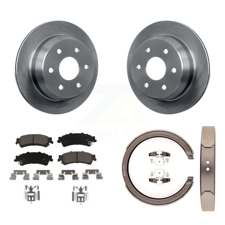 Rear Disc Rotors Ceramic Pads & Parking Shoes Kit For Chevrolet GMC Silverado 1500 Sierra K8C-103832