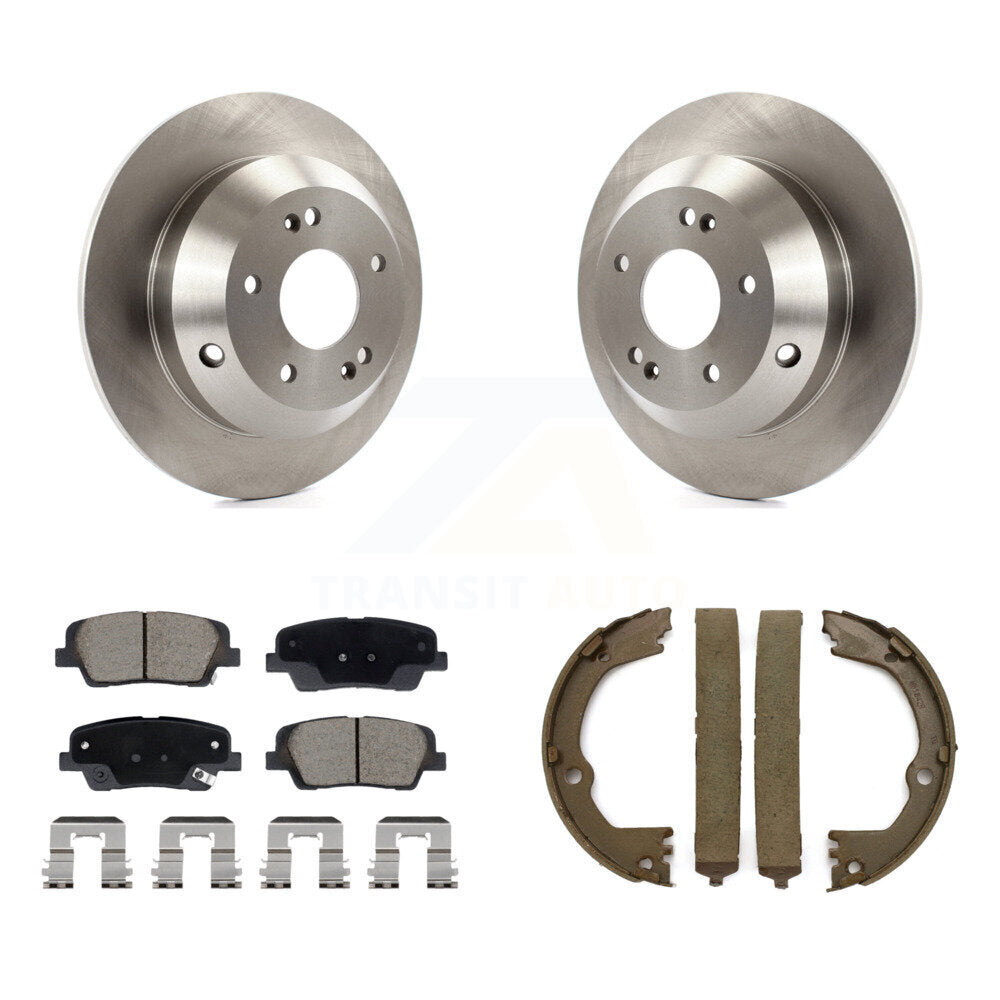 Rear Disc Rotors Ceramic Pads Parking Shoes Kit For Hyundai Santa Fe Sport Kia Sorento XL K8C-103841