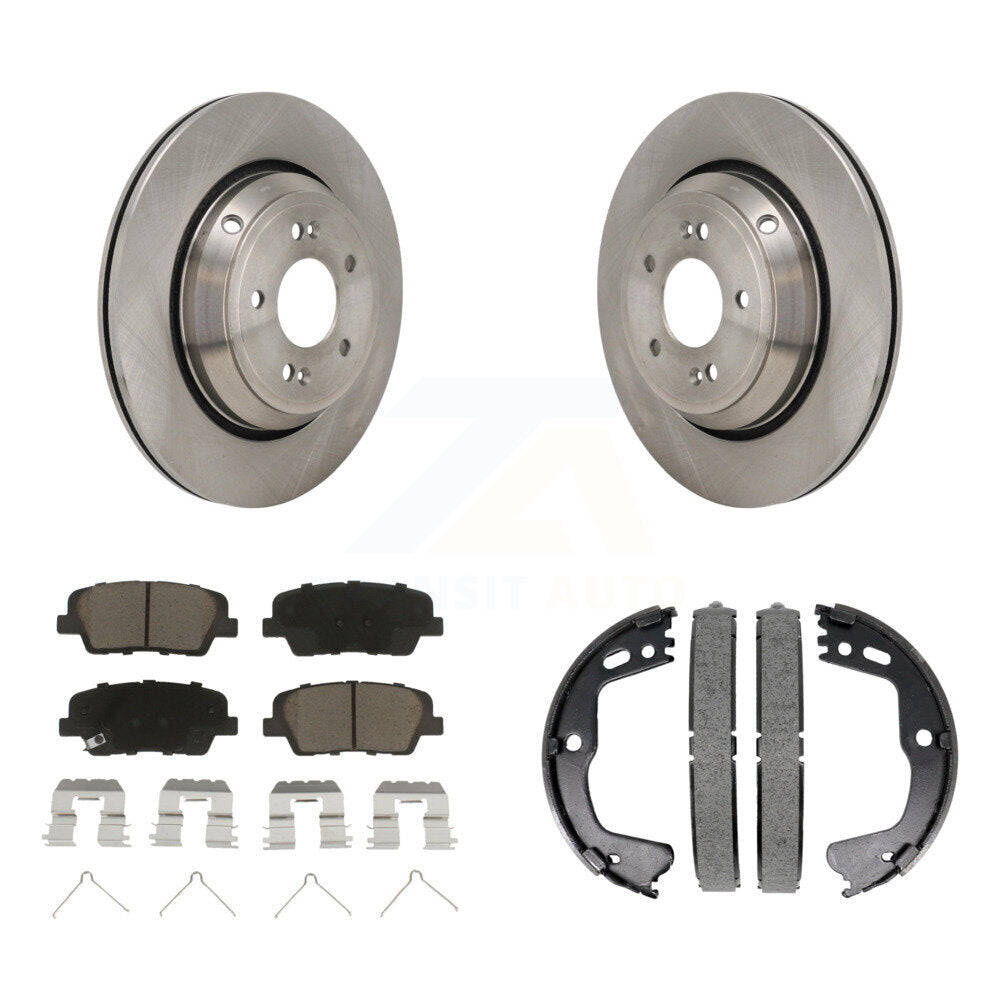 Rear Disc Rotors Ceramic Pads And Parking Brake Shoes Kit For 2018-2020 Genesis G80 3.3L K8C-103842