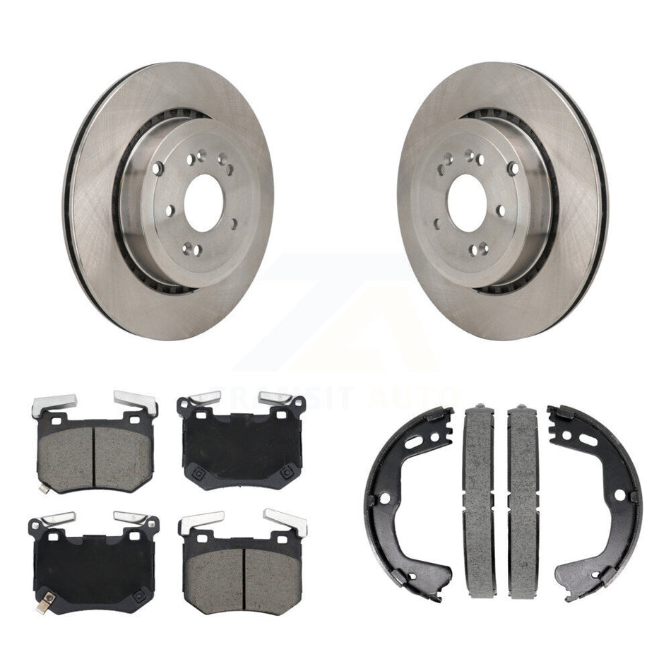 Rear Disc Rotors Ceramic Pads And Parking Brake Shoes Kit For Kia Stinger Genesis G70 K8C-103845