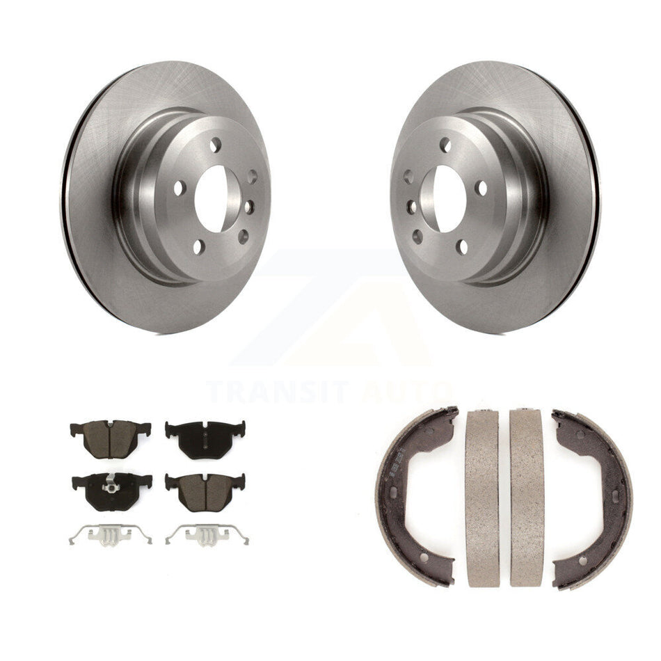 Rear Disc Rotors Ceramic Pads And Parking Brake Shoes Kit For BMW X5 X6 K8C-103848