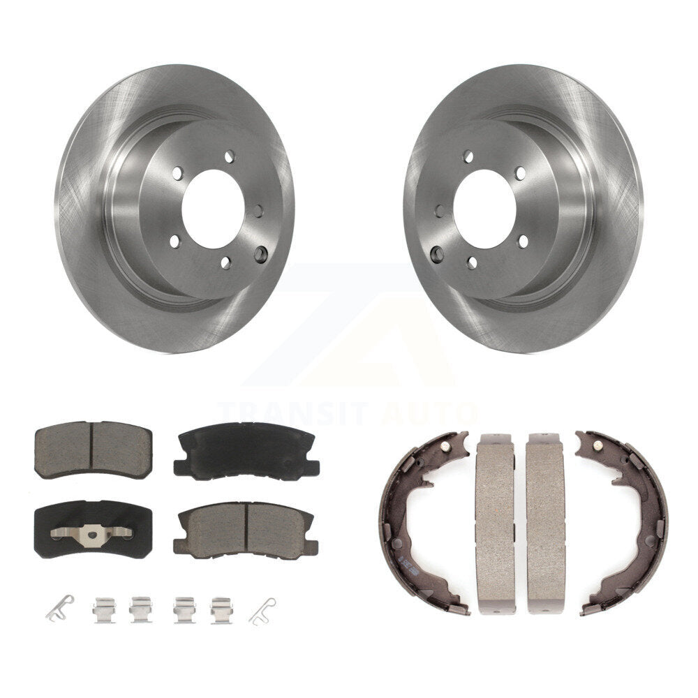 Rear Disc Rotors Ceramic Pads Parking Shoes Kit For Jeep Mitsubishi Patriot Chrysler 200 K8C-103853