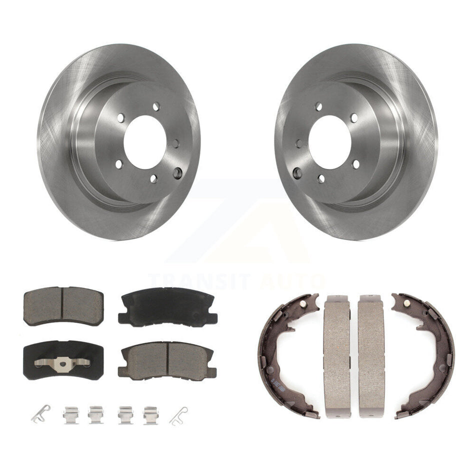 Rear Disc Rotors Ceramic Pads Parking Shoes Kit For Jeep Mitsubishi Patriot Chrysler 200 K8C-103853