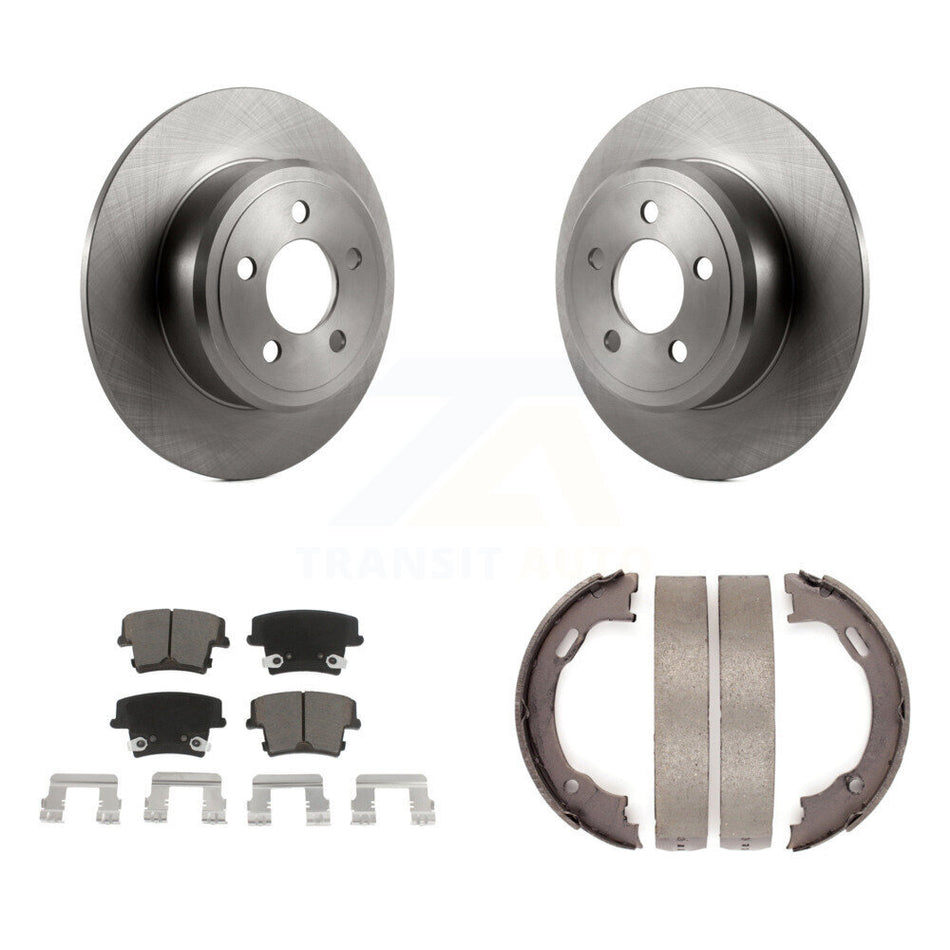Rear Disc Rotors Ceramic Pads Parking Shoes Kit For Dodge Chrysler 300 Charger Challenger K8C-103858