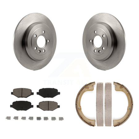 Rear Disc Rotors Ceramic Pads And Parking Brake Shoes Kit For Lincoln MKT K8C-103859
