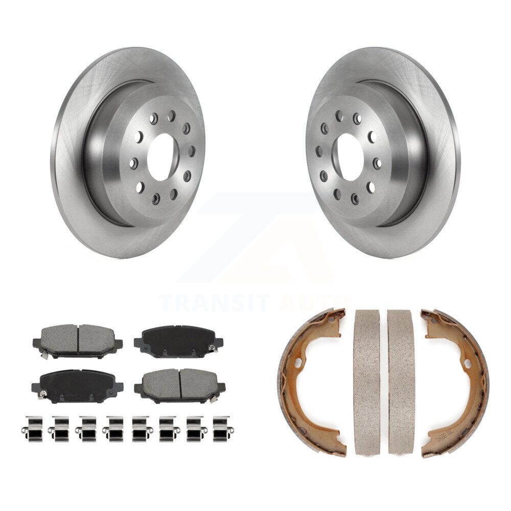 Rear Disc Rotors Ceramic Pads & Parking Brake Shoes Kit For 2018-2020 Jeep Wrangler Sport K8C-103864