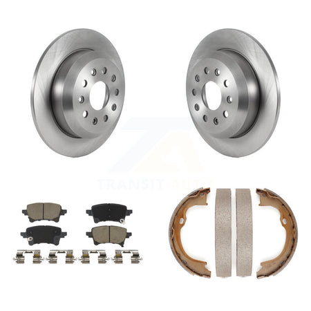 Rear Disc Rotors Ceramic Pads And Parking Brake Shoes Kit For Jeep Wrangler K8C-103866