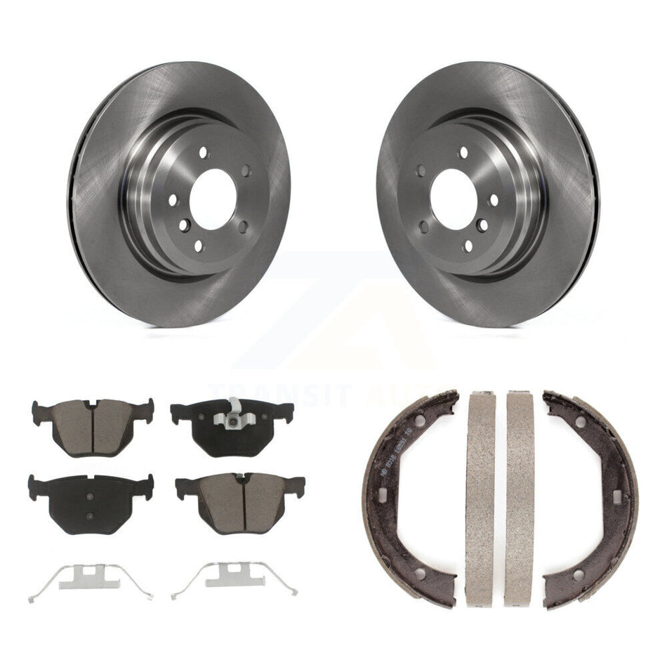 Rear Disc Rotors Ceramic Pads & Parking Shoes Kit For BMW X1 335i xDrive 335xi 330i 330xi K8C-103868