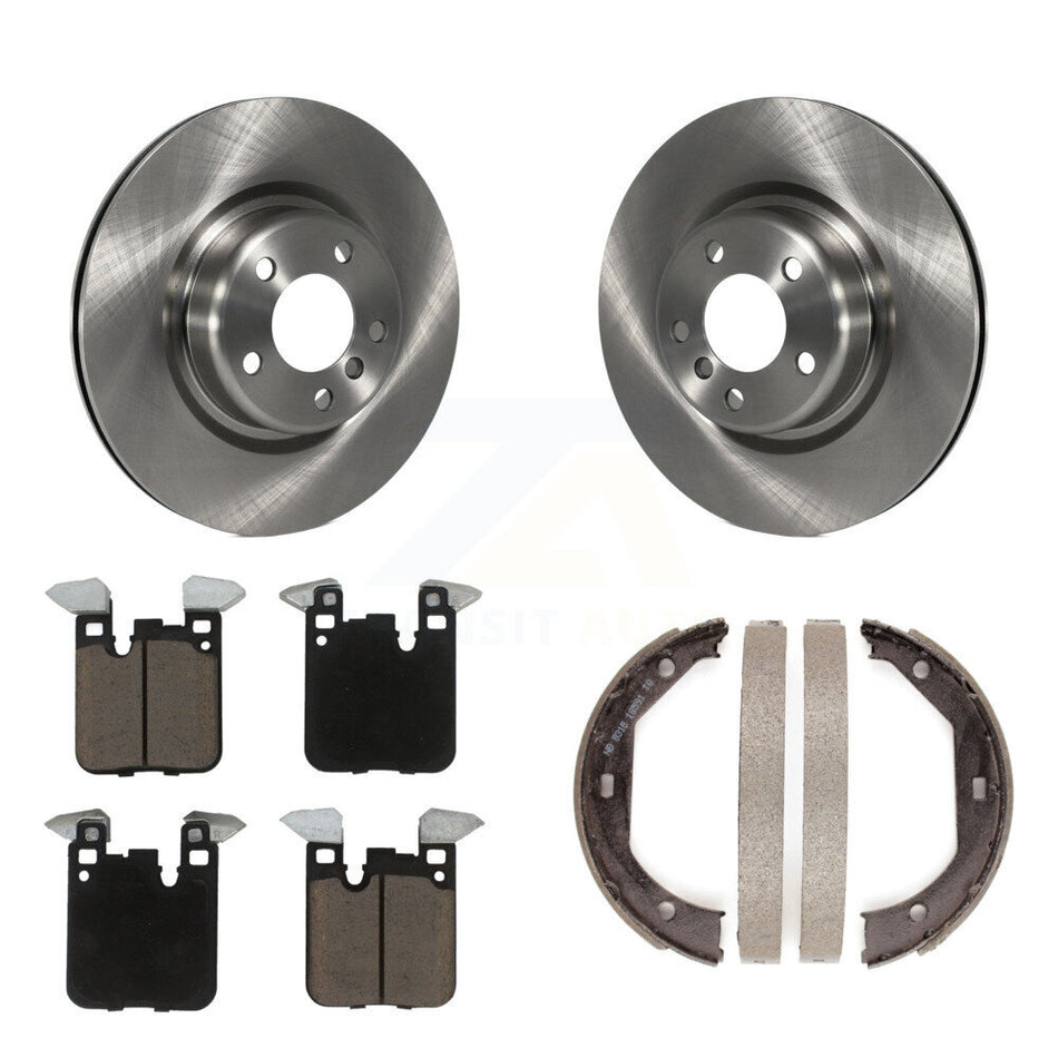 Rear Disc Rotors Ceramic Pads And Parking Brake Shoes Kit For BMW 328i 320i xDrive 428i K8C-103875