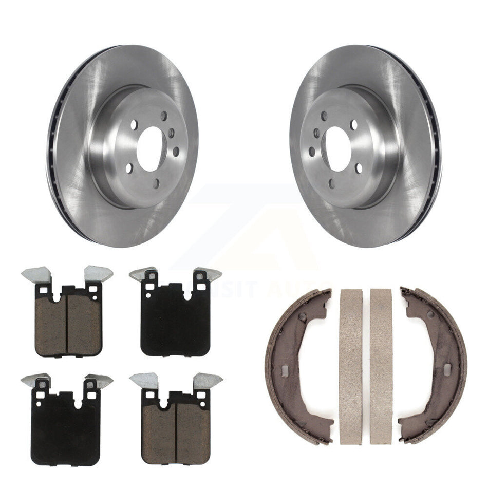 Rear Disc Rotors Ceramic Pads And Parking Brake Shoes Kit For BMW 428i xDrive 328i K8C-103876