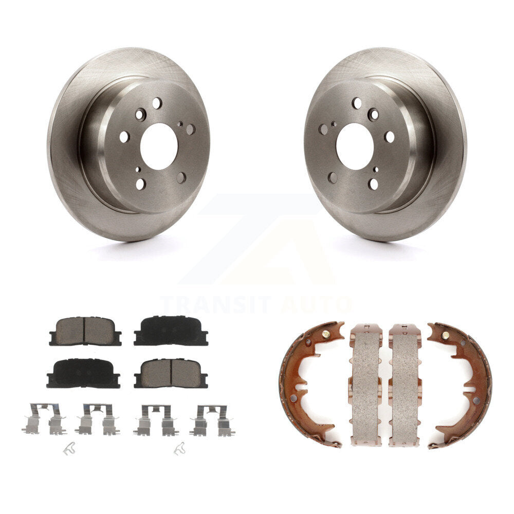 Rear Disc Rotors Ceramic Pads Parking Brake Shoes Kit For Toyota Camry Lexus ES330 ES300 K8C-103882