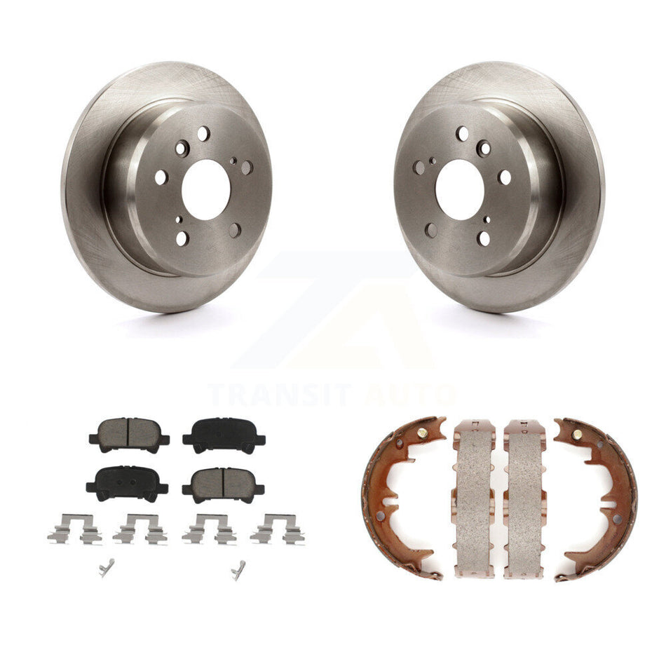 Rear Disc Rotors Ceramic Pads And Parking Brake Shoes Kit For Toyota Camry Solara Avalon K8C-103883